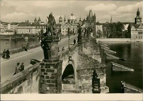 Postcard Prag Praha Karlův most/Karlsbrücke 1965
