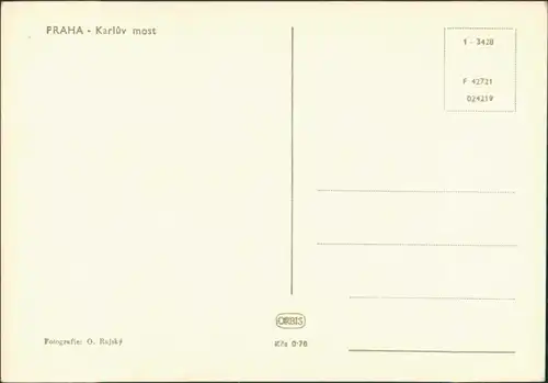 Postcard Prag Praha Karlův most/Karlsbrücke 1965