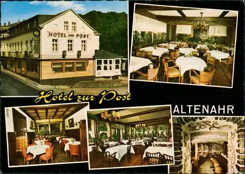 Altenahr Hotel Zur Post, Mehrbildkarte mit 5 Ansichten / Fotos 1987