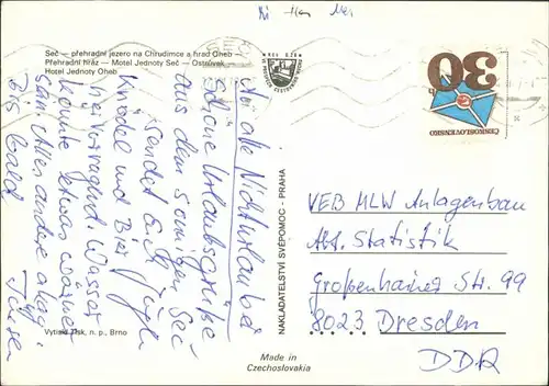 Setsch bei Chrudim Seč u Nasavrk Přehradní hráz, Ostrůvek, Jednoty Seč/Oheb 1978