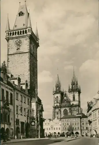 Prag Praha Staroměstská radnice s Týnským chrámem/Rathaus und Teynkirche 1965