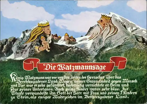 Berchtesgaden Watzmann Watzmannsage Sage Berge "vermenschlicht" 1960