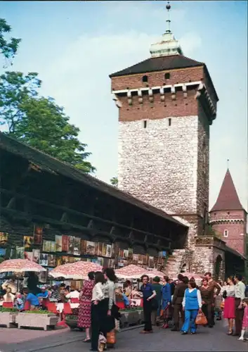Krakau Kraków Pozostałości dawnych murów obronnych i Brama Floriańska 1980