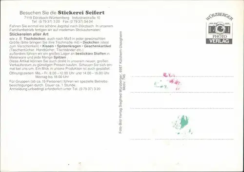Ansichtskarte Dörzbach Stickerei Seifert in Dörzbach Industriestrasse 1979