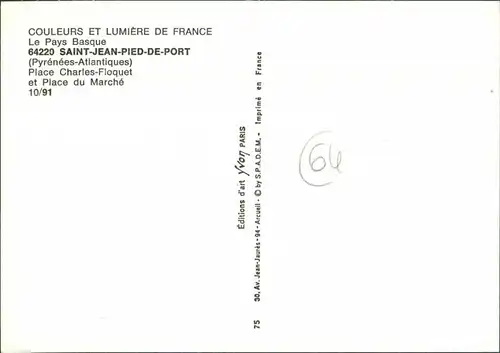 SAINT-JEAN-PIED-DE-PORT SAINT-JEAN-PIED-DE-PORT Place Charles-Floquet, Place du Marché 1975
