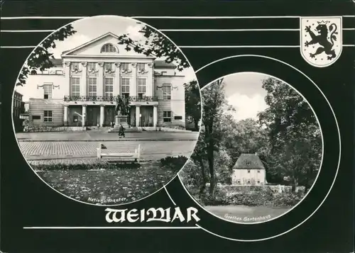Ansichtskarte Weimar Deutsches Nationaltheater und Goethe Gartenhaus 1962