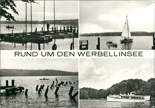 Schorfheide DDR Mehrbildkarte mit 4 Ansichten, Segler, Schiff 1980
