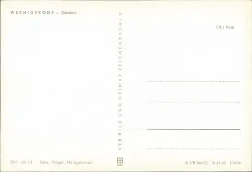 Ansichtskarte Hasserode-Wernigerode Ottofelsen, Fels-Landschaft 1970