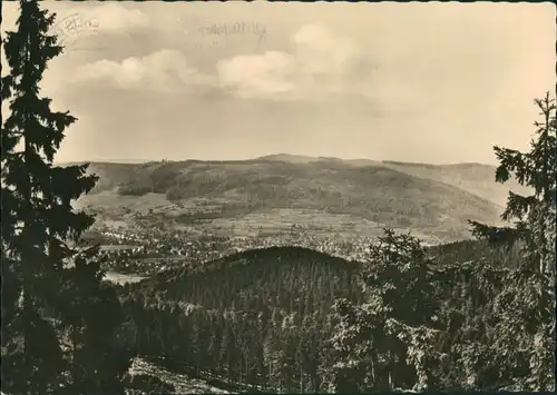 Ansichtskarte Zella-Mehlis Blick von den Heinrichsbacher Felsen 1964