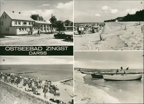 Ansichtskarte Zingst FDGB-Erholungsheim Stranddistel, Dünenhaus, Strand 1974