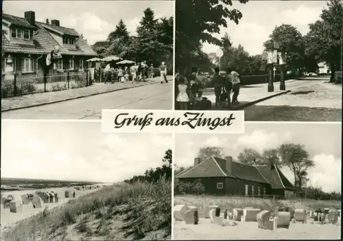 Ansichtskarte Zingst DDR Mehrbildkarte mit 4 Ansichten / Fotos 1972