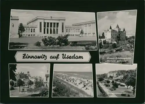 Zinnowitz DDR Mehrbild-AK ua. Kulturhaus, Karl-Marx-Strasse uvm. 1965