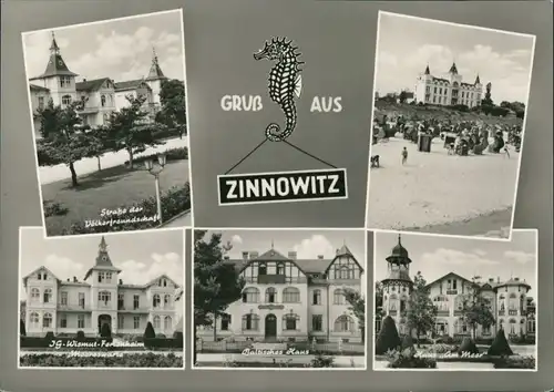 Zinnowitz DDR Mehrbild-AK ua. Baltisches Haus, IG-Wismut-Ferienheim uvm. 1964