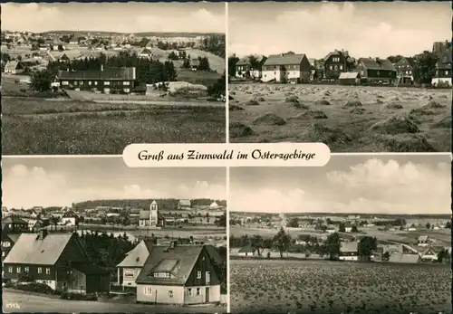 Zinnwald-Georgenfeld-Altenberg (Erzgebirge) DDR Mehrbildkarte mit 4 Fotos 1962