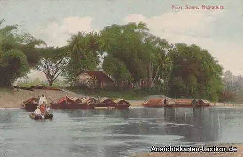 Postcard Ratnapura Flußpartie (River Scene) 1914 
