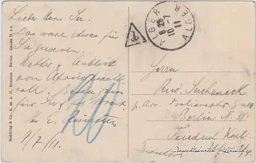 Postcard Algier دزاير Blick auf die Stadt 1911