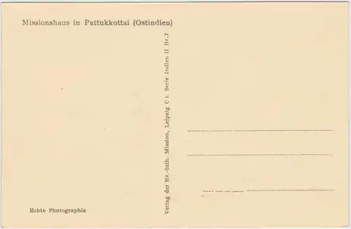 Postcard Pattukkottai Partie am Missionshaus 1930 