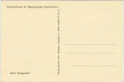 Mayavaram Mayiladuthurai மயிலாடுதுறை Mayuram Gottesdienst in der Kirche 1930 