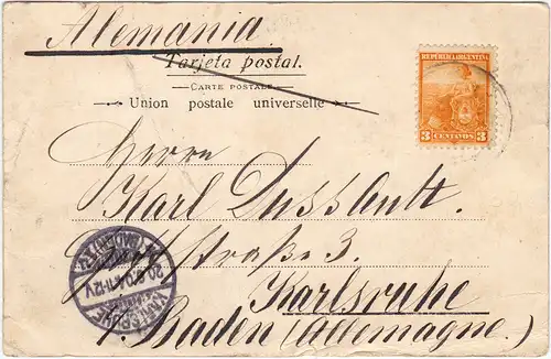 Vintage Postcard Buenos Aires Straße  - Monumento 25 de Mayo 1904