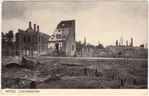 Mitau Jelgava  Елгава Lilienstraße  - zerstört Erster Weltkrieg latvia  1917