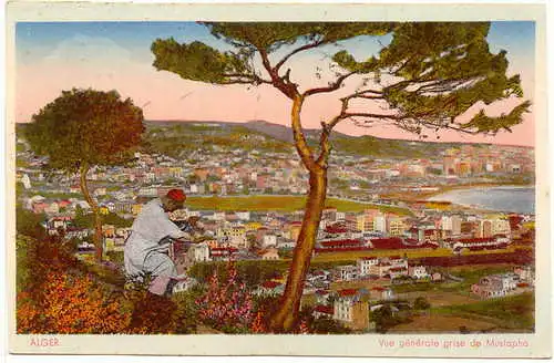 Postcard Algier دزاير Vue géerale prose de Mustapha 1928