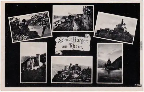 Rüdesheim (Rhein) Schöne Burgen am Rhein Foto Ansichtskarte 1931