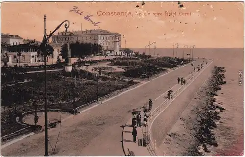 Konstanza Constanţa Kustendji  Kustendja Promenade am Hafen - Hotel Carol 1915