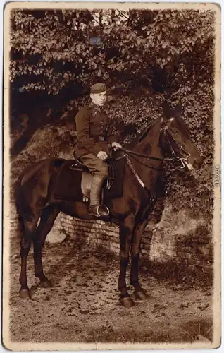 Soldat auf Pferd Militaria Erster Weltkrieg WK1 1916 Privatfoto