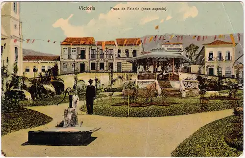 Vitória Praca de Palacio  Postcard Brasilien Brasil Bresil 1914