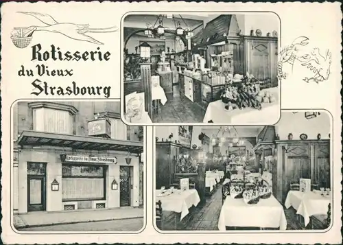 Postkaart Brüssel Bruxelles Rôtisserie du Vieux Strasbourg 1950