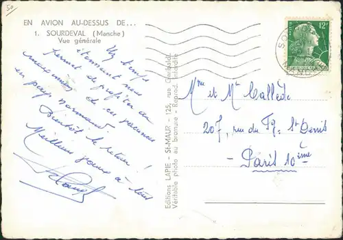 Sourdeval Sourdeval Vue générale Vue aérienne/Luftaufnahme 1955