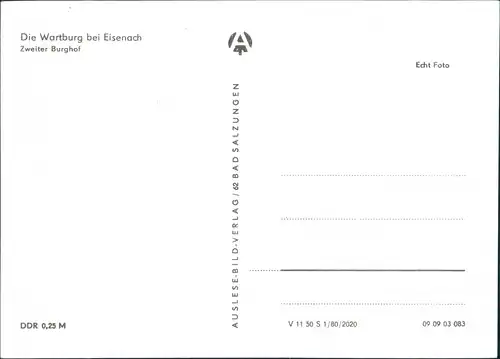 Ansichtskarte Eisenach Die Wartburg, Zweiter Burghof 1980