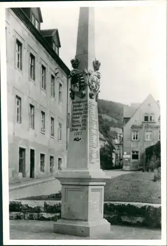 Königstein (Sächsische Schweiz) Postsäule aus dem Jahre 1727 1952