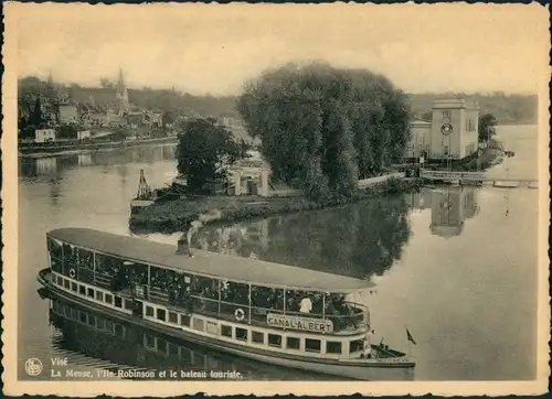 Visé La Meuse, Ille Robinson et le bateau touriste/Fahrgastschiff Canal-Albert 1932