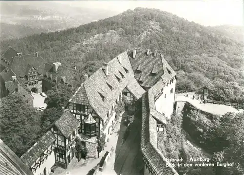 Ansichtskarte Eisenach Burghof aus der Vogelschau-Perspektive 1980