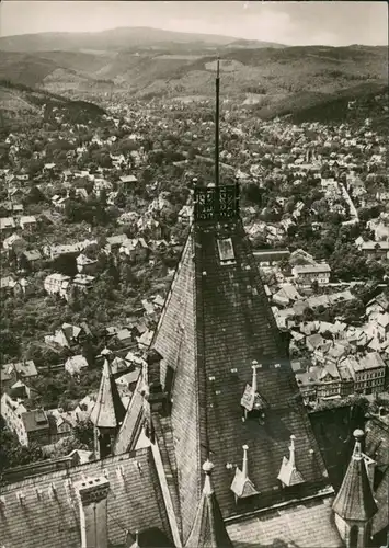 Ansichtskarte Wernigerode Panorama-Ansicht Blick vom Schloß zum Brocken 1963
