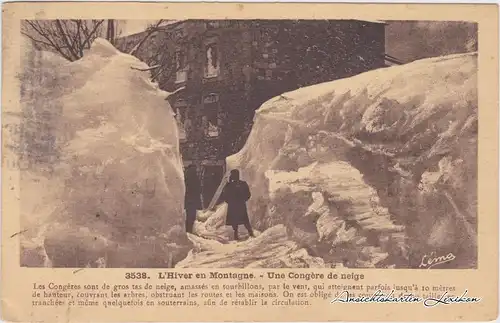 Frankreich L'Hiver en Montagne Une Congère de neige/Winter Schneeverwehung 1909