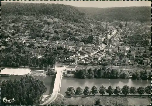 Maron Le Pont sur la Moselle  Luftaufnahme mit Mosel Brücke 1960