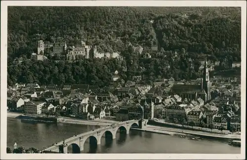 Heidelberg Panorama-Ansicht Philosophenweg aus gesehen 1933