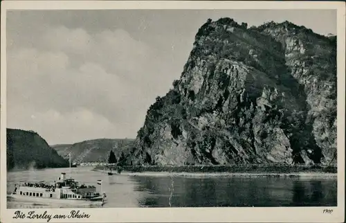 St. Goarshausen Loreley, Rhein Schiff, vorbei fahrendes Fahrgastschiff 1932