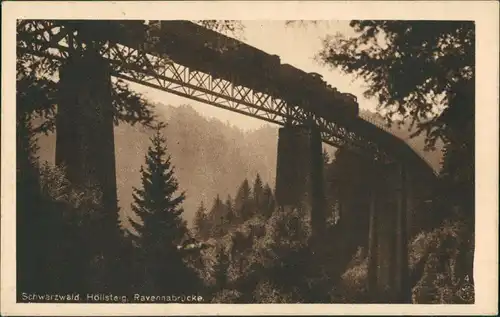 .Baden-Württemberg Schwarzwald, Ravennabrücke, Eisenbahn-Brücke, Höllsteig 1931