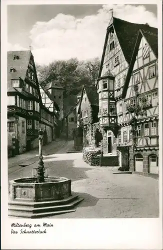 Miltenberg (Main) Schnatterloch, Strasse Fachwerkhäuser, Brunnen 1934