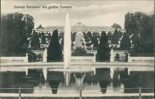 Potsdam Sanssouci Schloss, Parkanlage, Park Fontäne, Springbrunnen 1905