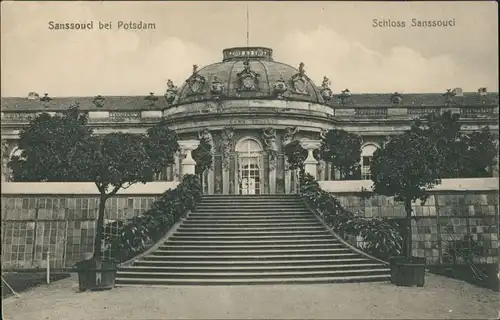 Potsdam Sanssouci Schloss, Castle, Chateau, Treppenaufgang vom Park 1905
