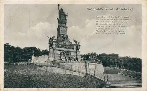 Rüdesheim (Rhein) National-Denkmal / Niederwalddenkmal am Rhein 1920