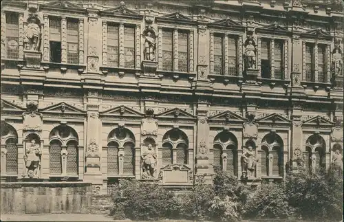 Heidelberg Heidelberger Schloss, Facade Friedrichsbau im Schlosshof 1910
