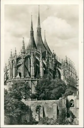 Postcard Kuttenberg Kutná Hora Kirche (gel 1939) 1939