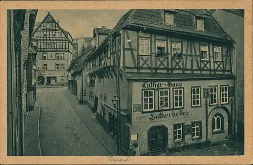 Ansichtskarte Eisenach Strassen Partie, Ecke am Luther-Haus, Lutherkeller 1927