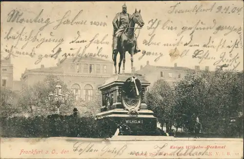 Ansichtskarte Frankfurt (Oder) Denkmal Kaiser Willhelm 1904