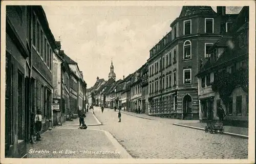 Ansichtskarte Strehla (Elbe) Hauptstraße 1936